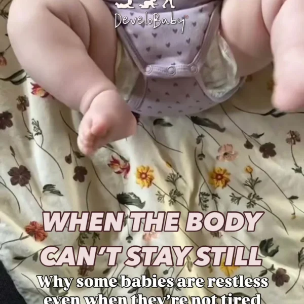 Some babies don’t just experience motor restlessness at bedtime. They’re also moving restlessly on the playmat, in thei…