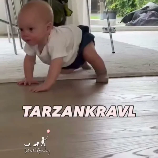 Tarzankravl er, når et barn kravler med det ene bens fod i gulvet, fremfor på begge knæ. Ved tarzankravl er begge hænde…