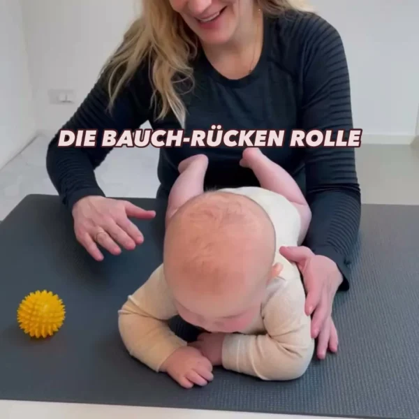 Die aktive Bauch-Rücken-Rolle, bei der das Baby seine Muskeln bewusst steuert, entwickelt sich in der Regel 4-8 Wochen …