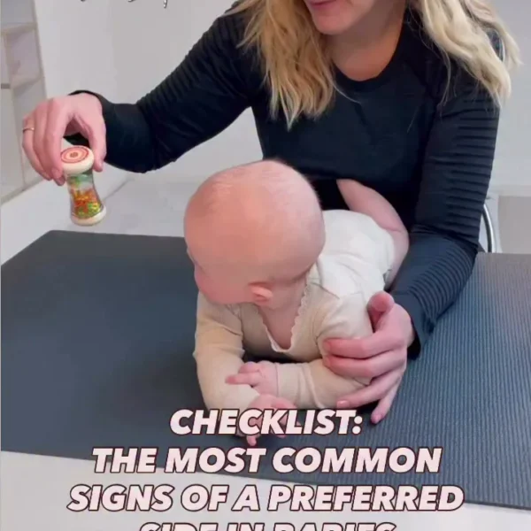 Here’s a checklist of signs that indicate a preference for one side in a baby’s motor development from 0-18 months (as …