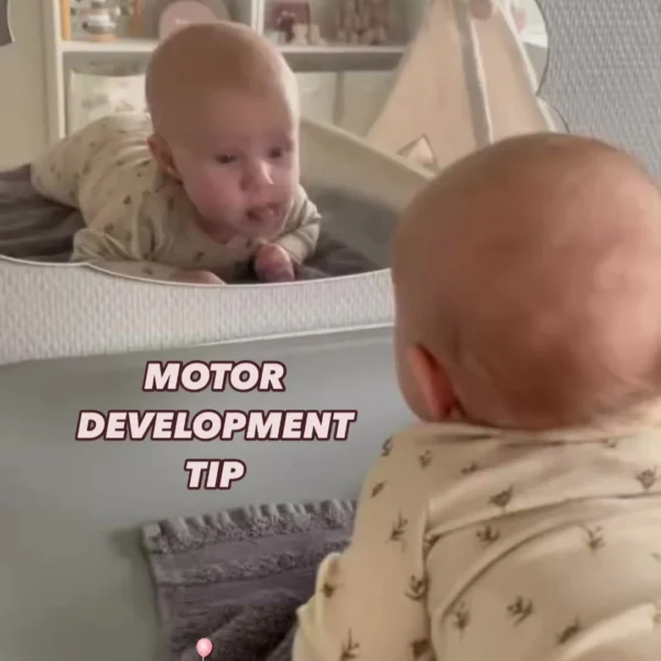 Try placing a mirror on the wall by the changing table to encourage your baby to practice tummy time after each diaper …