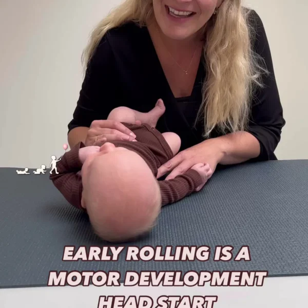 A great habit to adopt from the very beginning, is to gently roll your baby and practice tummy time after diaper change…