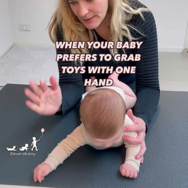 Here’s a little tip on how to help your baby bear weight on the other arm if he/she prefers to grab toys with only one …